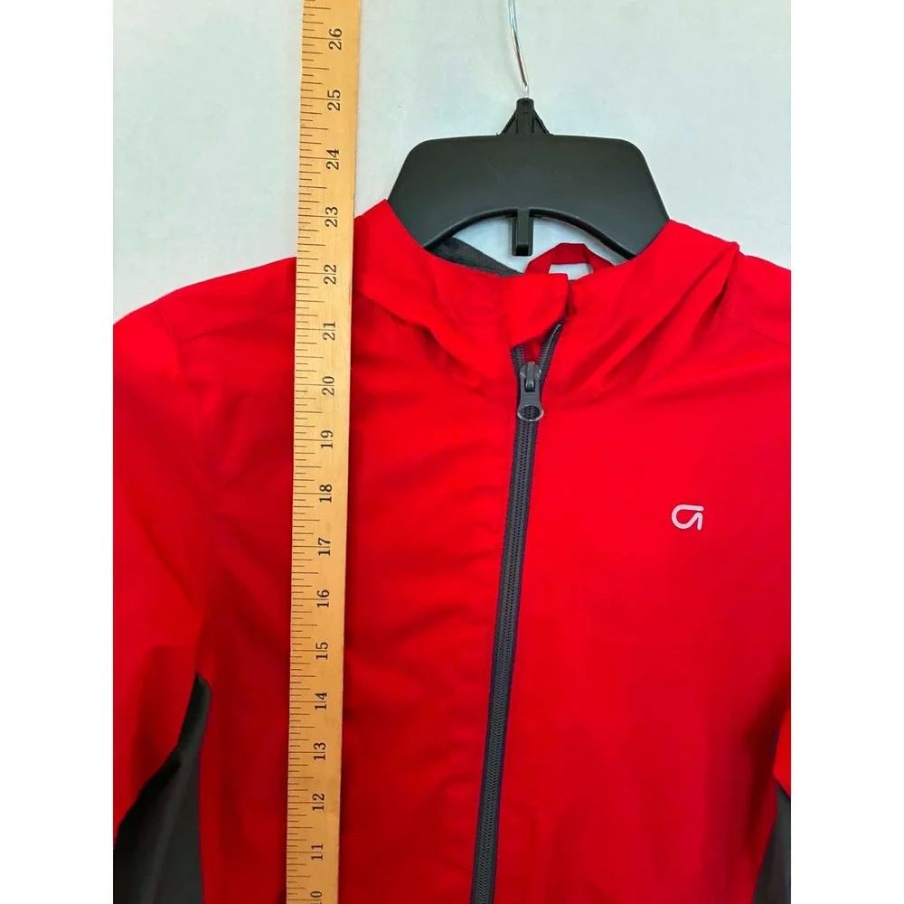 Gap Kids Boys M 8-9 Red Gray Hooded Windbreaker Jacket Full Zip Lightweight